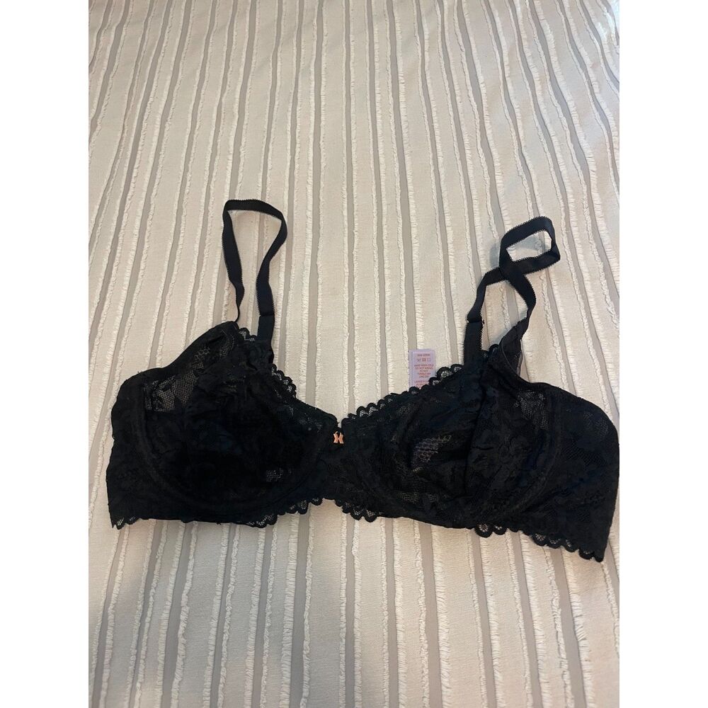 Savage X Fenty Black Lace Unlined Bra Size 36D